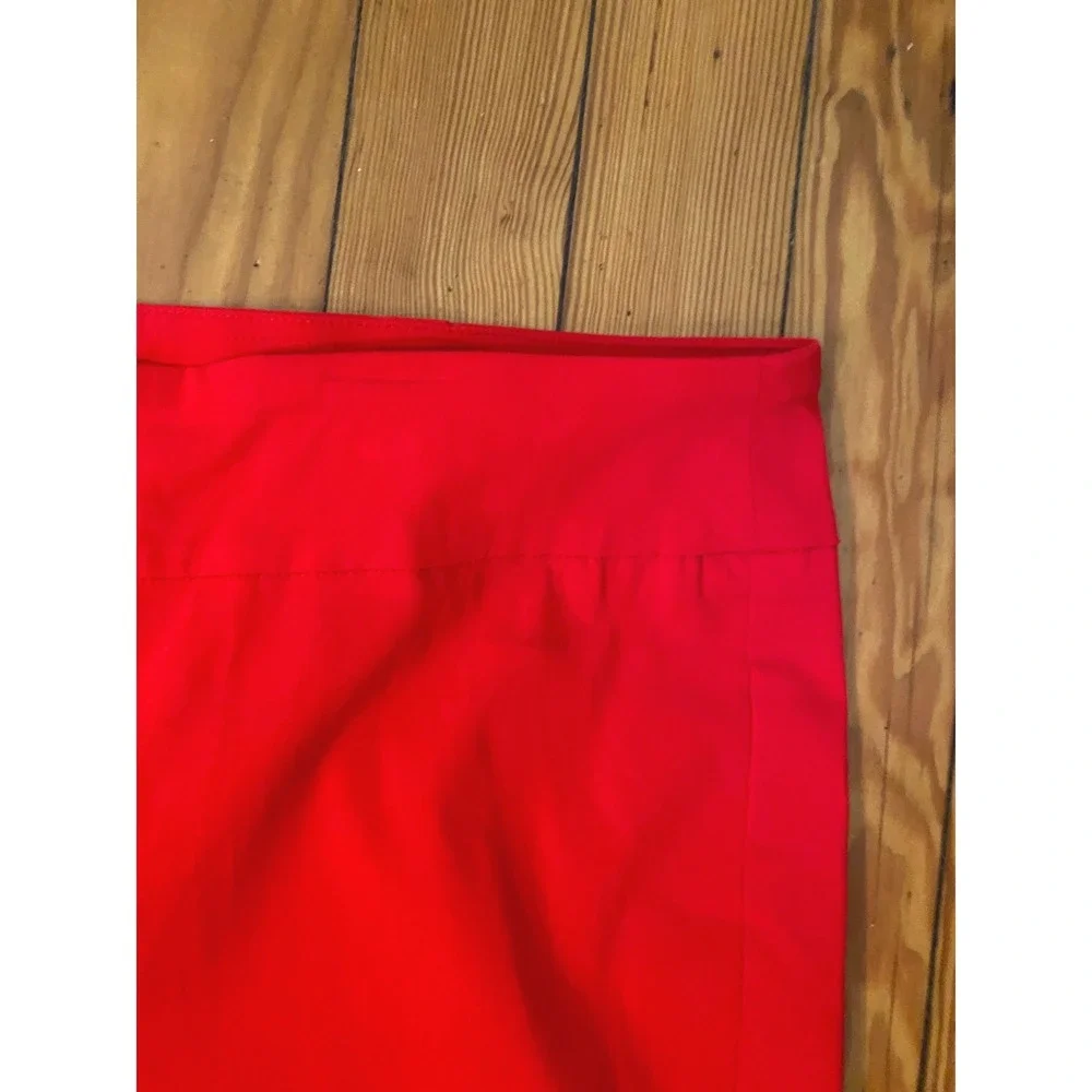 Ruby‎ Rd Womens Red Capri Pants Slimming Contour Waistband Lattice Hem 16 NEW
